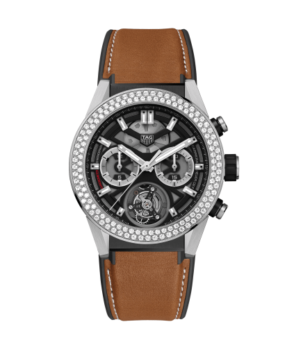 TAG Heuer Carrera Calibre Heuer 02T 45 Chronograph Tourbillon Titanium / Stainless Steel / Diamond / Calf